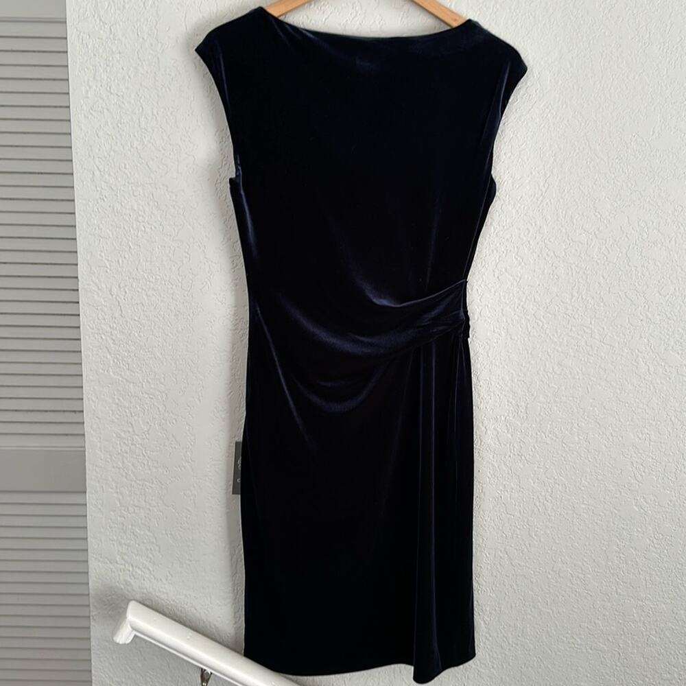 NEW Vince Camuto Midnight Blue Velvet Wrap Dress Sleeveless Size 6 Party $128 - Picture 5 of 8